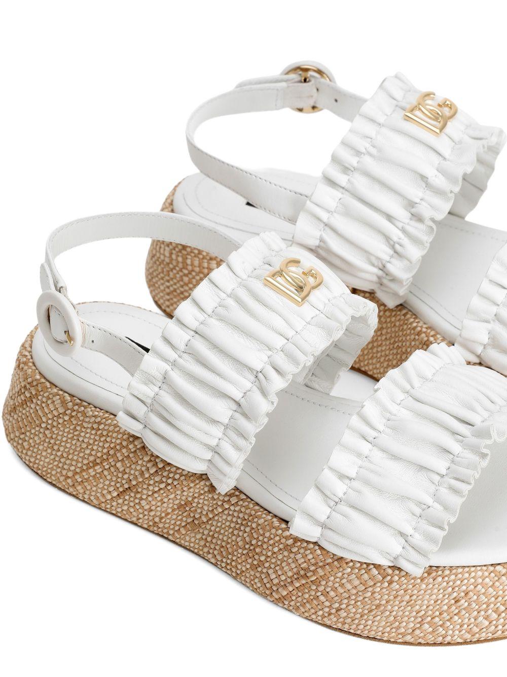 Sandali per bambina Dolce & Gabbana Kids bianche con dettagli con ruches D11388 A1850 80001 DOLCE & GABBANA KIDS 