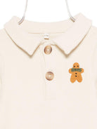 Tutina per neonati Donsje beige con ricamo biscotto sul davanti 3042501 00004 DONSJE 