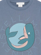 Felpa per bambino Stella McCartney Kids blu con stampa grafica balena TY4Q00 Z3409 61B STELLA McCARTNEY KIDS 