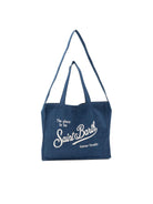 Borsa tote Essential Bag N MC2 Saint Barth denim con logo stampato EBAGN006 00431L MC2 ST. BARTH KIDS 