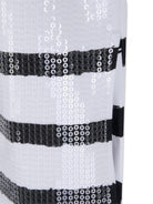 Abito per bambina Karl Lagerfeld Kids bianco e nero a righe con paillettes Z31149 N50 KARL LAGERFELD KIDS 