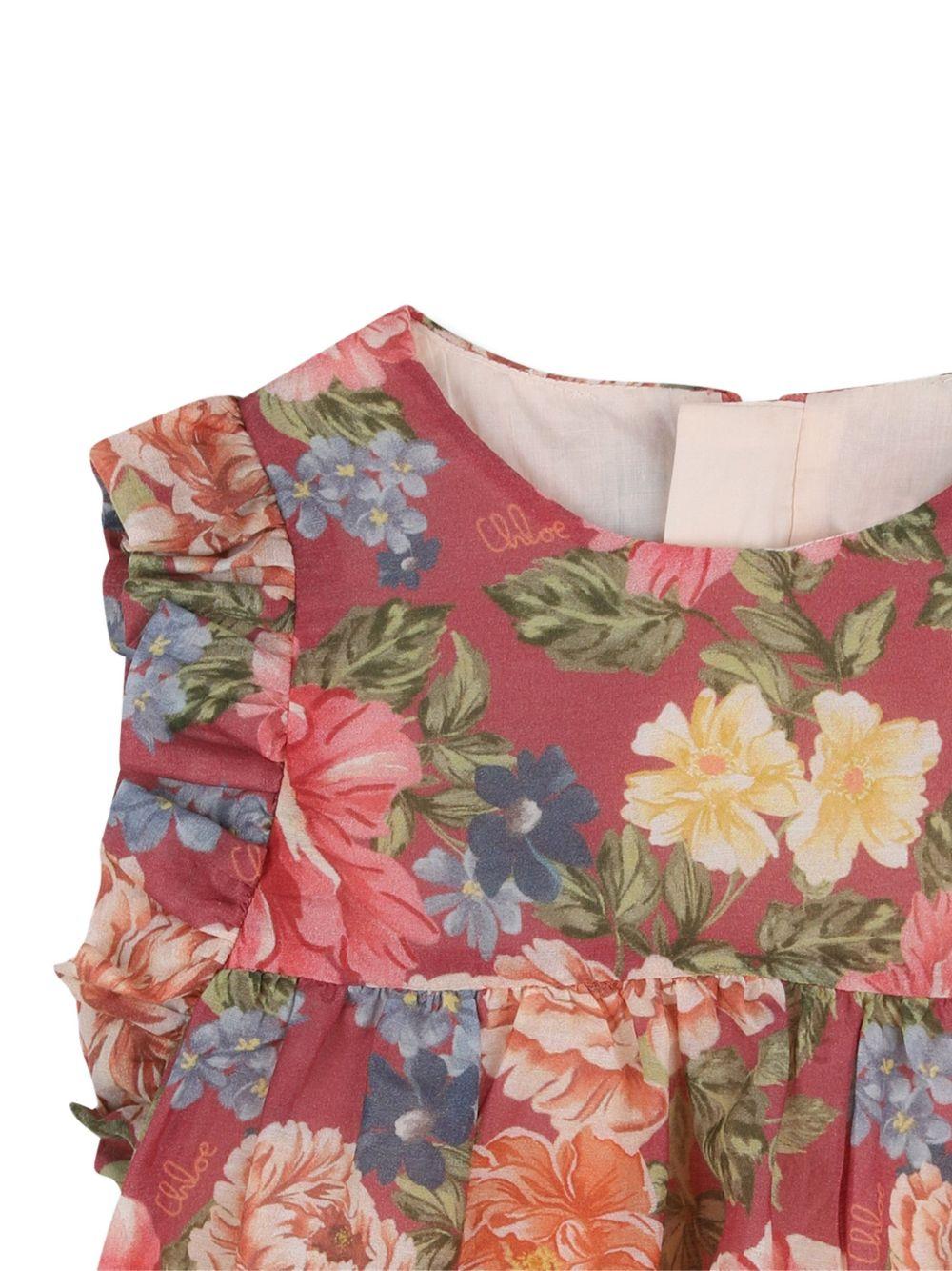 Completo per neonata Chloé Kids multicolore con stampa a fiori C20898 46Y CHLOE' KIDS 