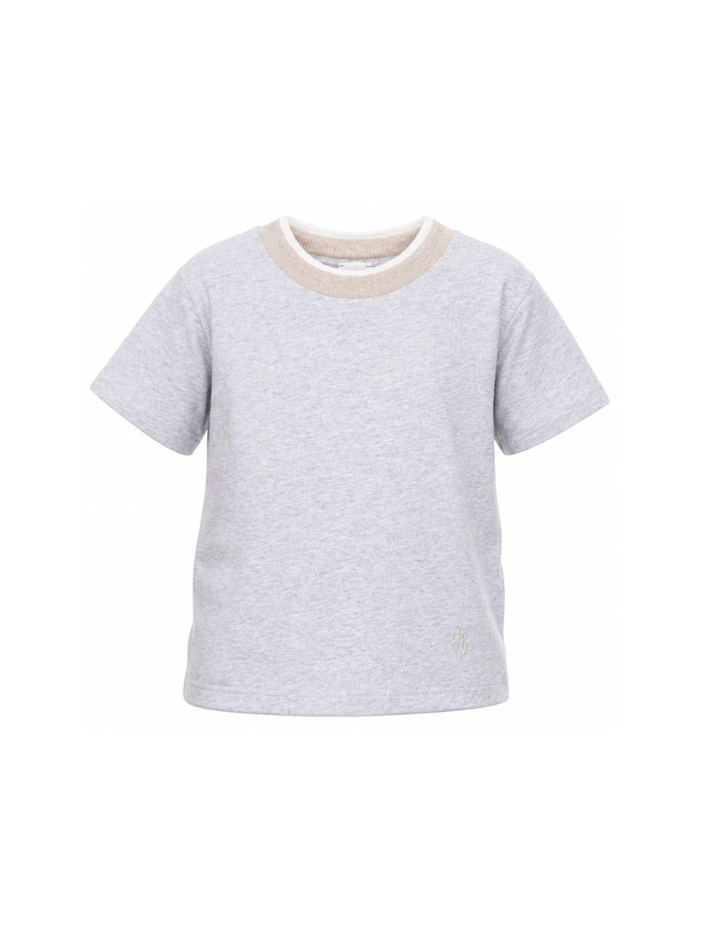 T-shirt per bambino Eleventy Kids grigia con girocollo a contrasto EZ8H11 Z3711 804 ELEVENTY KIDS 