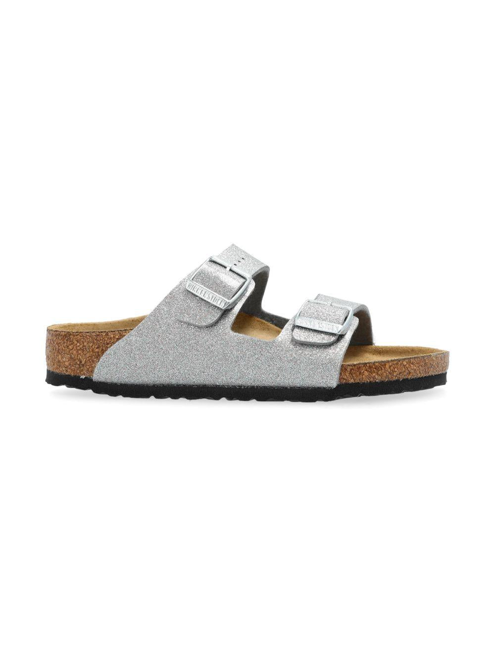 Ciabatte per bambina Birkenstock Kids Arizona argento con doppia chiusura con fibbia 1029468 SILVER BIRKENSTOCK 