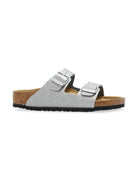 Ciabatte per bambina Birkenstock Kids Arizona argento con doppia chiusura con fibbia 1029468 SILVER BIRKENSTOCK 
