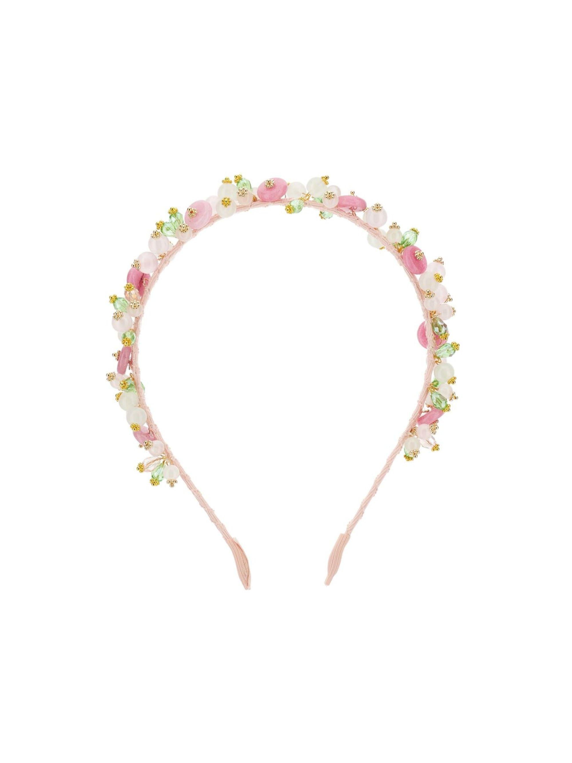 Cerchietto per capelli per bambina Monnalisa rosa con decorazione floreale 79G000 7062 0091 MONNALISA KIDS 