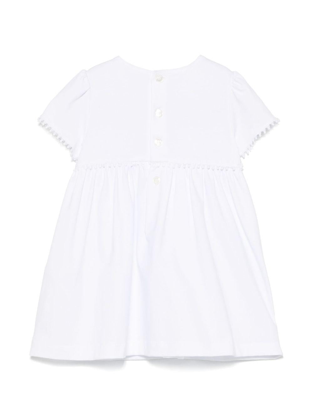 Abito con ricamo per neonata Il Gufo bianco con taglio svasato P25VM792MF032 010 IL GUFO 