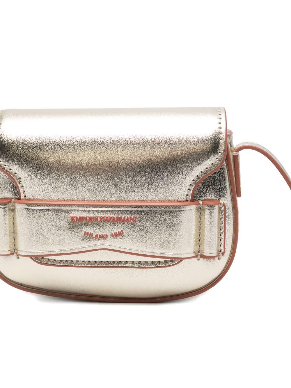 Borsa a spalla per bambina Emporio Armani Kids color oro con logo sul davanti EG000791 AF24538 Z2006 EMPORIO ARMANI KIDS 