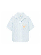 Camicia per bambino Fendi Kids azzurra con logo ricamato JMC209 AY8C F0EX7 FENDI KIDS 