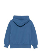 Felpa per bambino Palm Angels blu con cappuccio logo grafico e scritta orso PBBB012S26FLE006 060 PALM ANGELS KIDS 