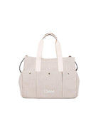 Borsa fasciatoio per neonati Chloé Kids beige con stampa logo C20941 117 CHLOE' KIDS 