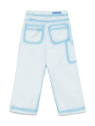 Jeans dritti con effetto vernice per bambino Palm Angels Kids azzurro con passanti PBCF006S25FAB001 4042 PALM ANGELS KIDS 