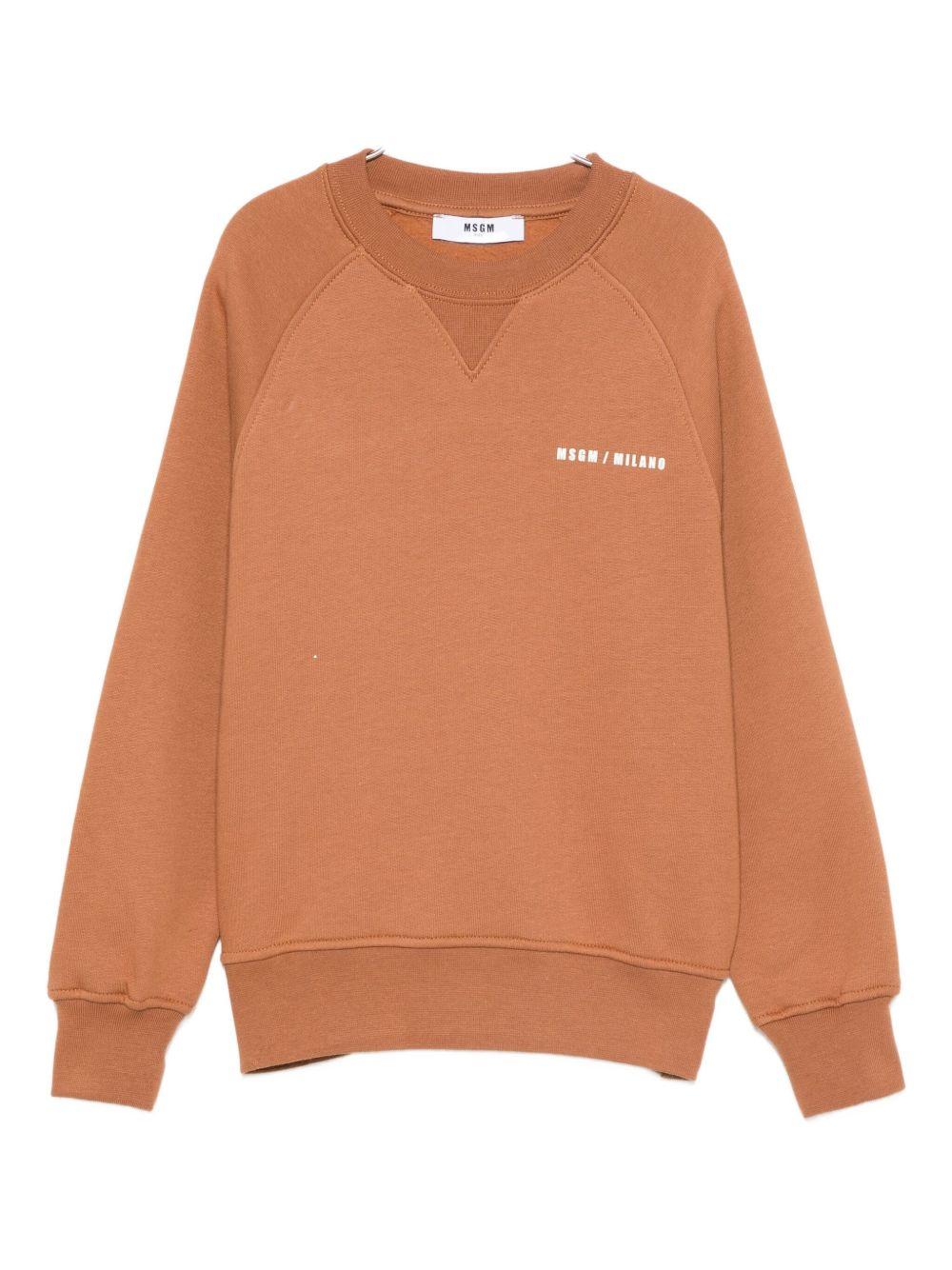 Felpa per bambino MSGM Kids marrone con stampa logo sul davanti F5MSJBSW225 MS046 MSGM KIDS 