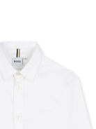 Camicia per bambino Boss Kids bianca con logo ricamato J52675 10P BOSS KIDS 