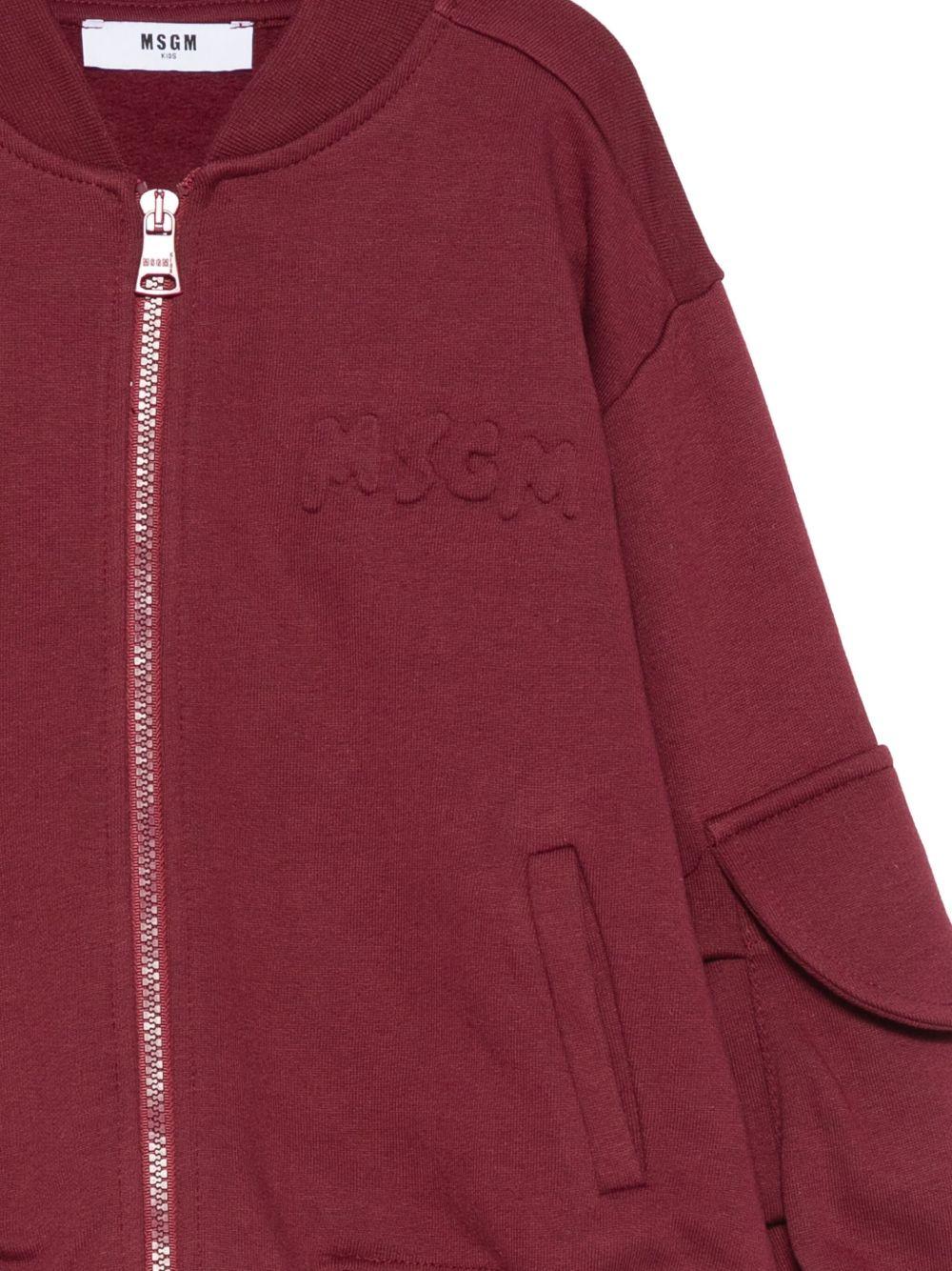 Felpa per bambino MSGM kids rossa con cerniera F5MSJUBO026 MS034 MSGM KIDS 