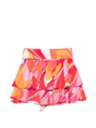 Gonna elasticizzata per bambina Emilio Pucci Junior multicolor a strati PY7A21 S0232 50EAR EMILIO PUCCI KIDS 