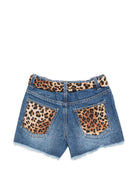 Shorts per bambina MC2 Sainth Barth Kids denim con cintura animalier KOK0001 00958L MC2 ST. BARTH KIDS 
