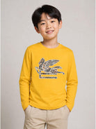T-shirt per bambino Etro Kids gialla con dettaglio Pegaso sul davanti GZ8P40 Z3672 216 ETRO KIDS 