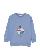 Felpa per bambina Konges Sløjd blu con decorazione a paillettes KS104948 BLUE KONGES SLOJD KIDS 