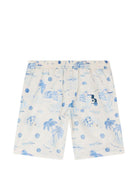 Costume da bagno Ariel per bambino Bonpoint beige con stampa grafica S06BSSW00001 615 BONPOINT KIDS 