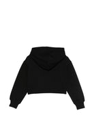 Felpa per bambina Palm Angels Kids nero con cappuccio decorato<BR/> PGBB006S26FLE001 110 PALM ANGELS KIDS 
