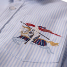 Camicia per bambino Burberry Kids azzurra con Equestrian Knight sul davanti 8117804 A2222 BURBERRY KIDS 