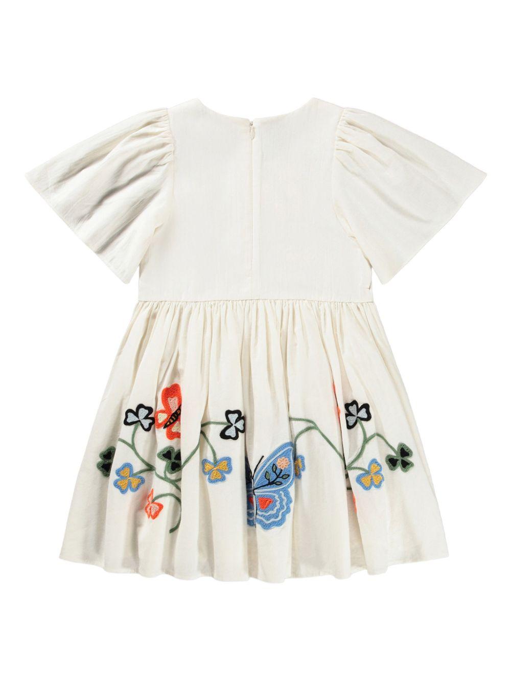 Abito Carlin per bambina Molo bianco con farfalle ricamate 2S26E123 9840 MOLO 