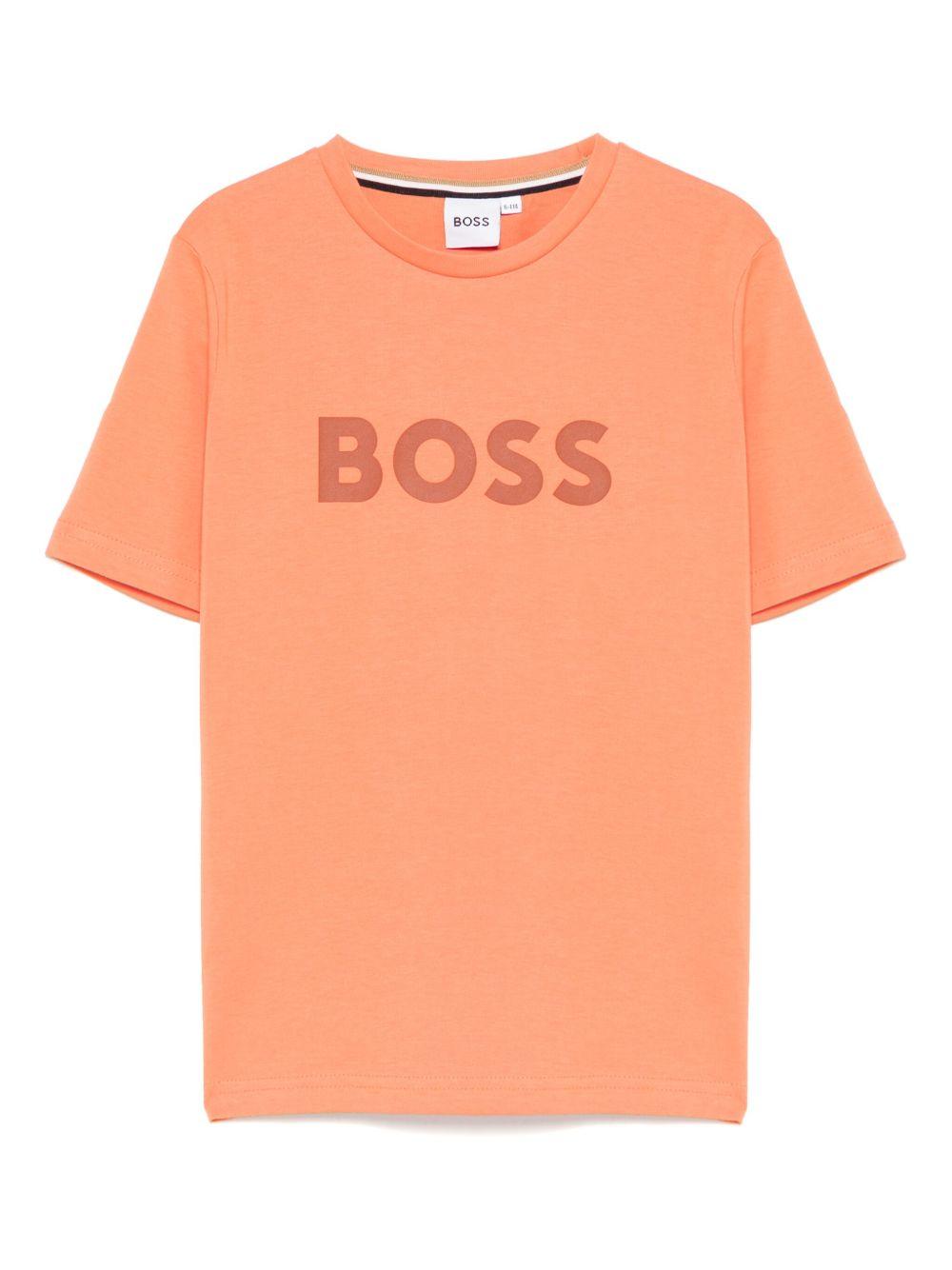T-shirt per bambino Boss Kidswear arancione con logo J52030 415 BOSS KIDS 