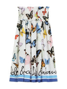 Gonna midi con stampa per bambina Dolce & Gabbana Kids bianco con orlo svasato L55I46 FI5KS HB5KB DOLCE & GABBANA KIDS 