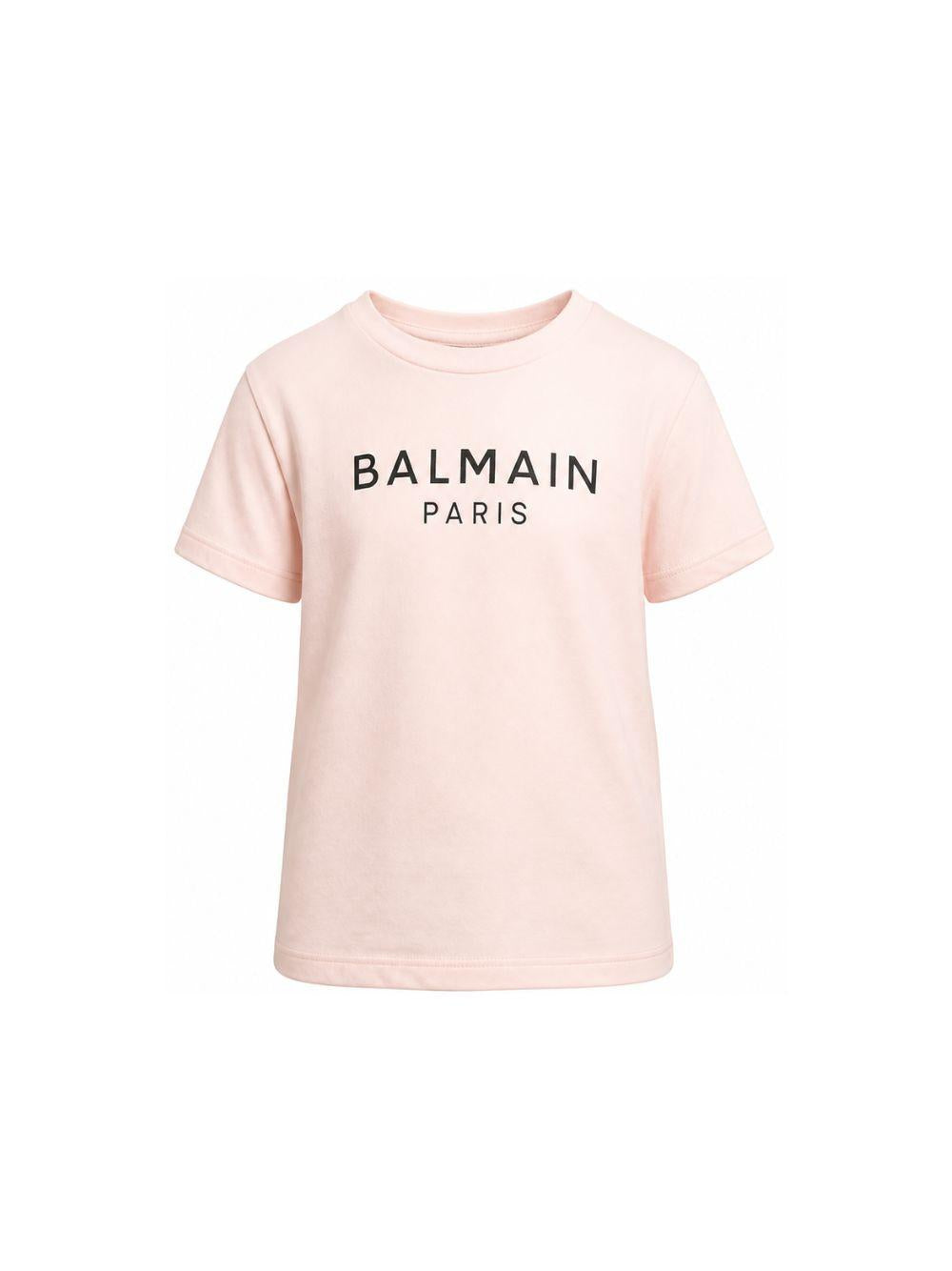 T-shirt per bambina Balmain Kids rosa con stampa logo sul davanti BZ8B61 Z3672 508NE BALMAIN KIDS 