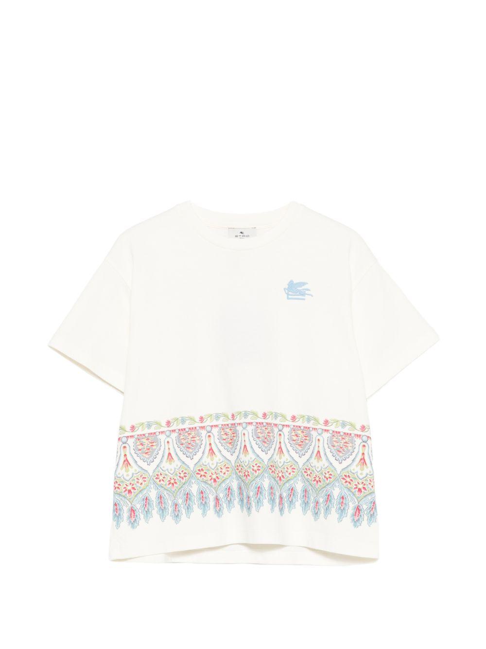 T-shirt per bambino Etro Kids bianca con stampa floreale sul davanti GY8Q31 Z3672 102 ETRO KIDS 