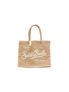Borsa Vanity MC2 Saint barth in rafia con logo ricamato VANI013 00222L MC2 ST. BARTH KIDS 
