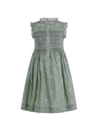 Abito per bambina Bonpoint verde con corpetto arricciato S06GDRW00023 548C BONPOINT KIDS 