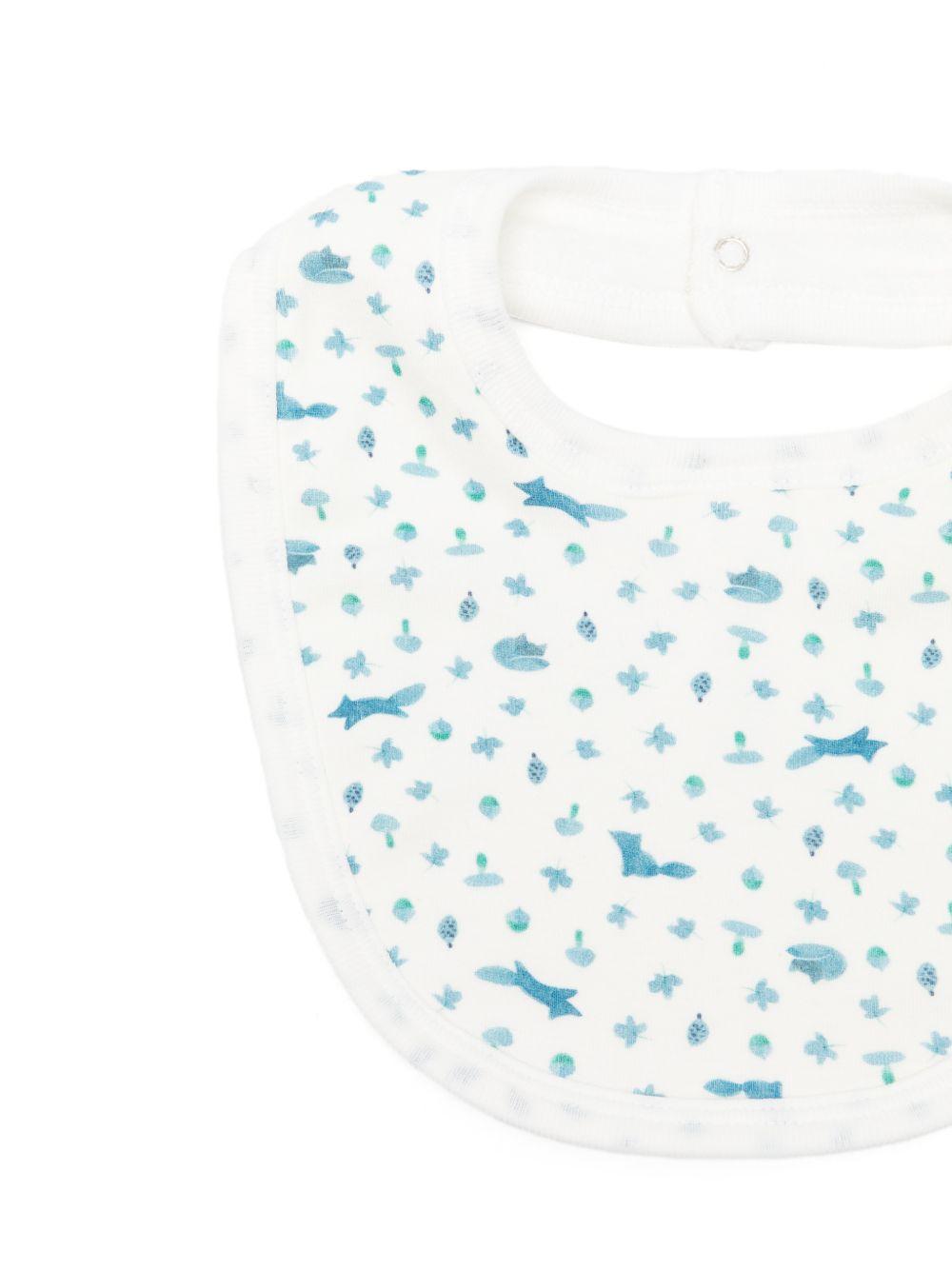 Bavaglino per neonato Petit Bateau Kids bianco con stampa grafica A0GPR 01 PETIT BATEAU KIDS 