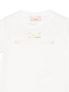 T-shirt per neonata Elisabetta Franchi La Mia Bambina bianca con dettaglio logo EGTS1080JE006 0115 ElISABETTA FRANCHI 