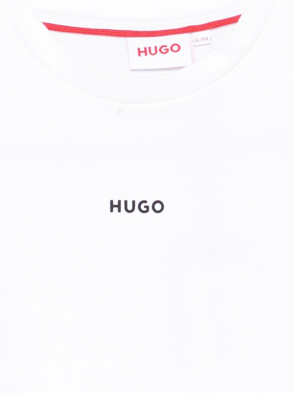 T-shirt per bambino Hugo Kids bianca con stampa con logo G00434 10P Hugo 