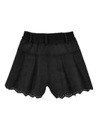 Shorts per bambina Monnalisa neri con orlo a smerlo 17G407 7043 0050 MONNALISA KIDS 