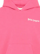 Felpa per bambina Palm Angels Kids rosa con logo sul davanti PGBB014S26FLE001 044 PALM ANGELS KIDS 