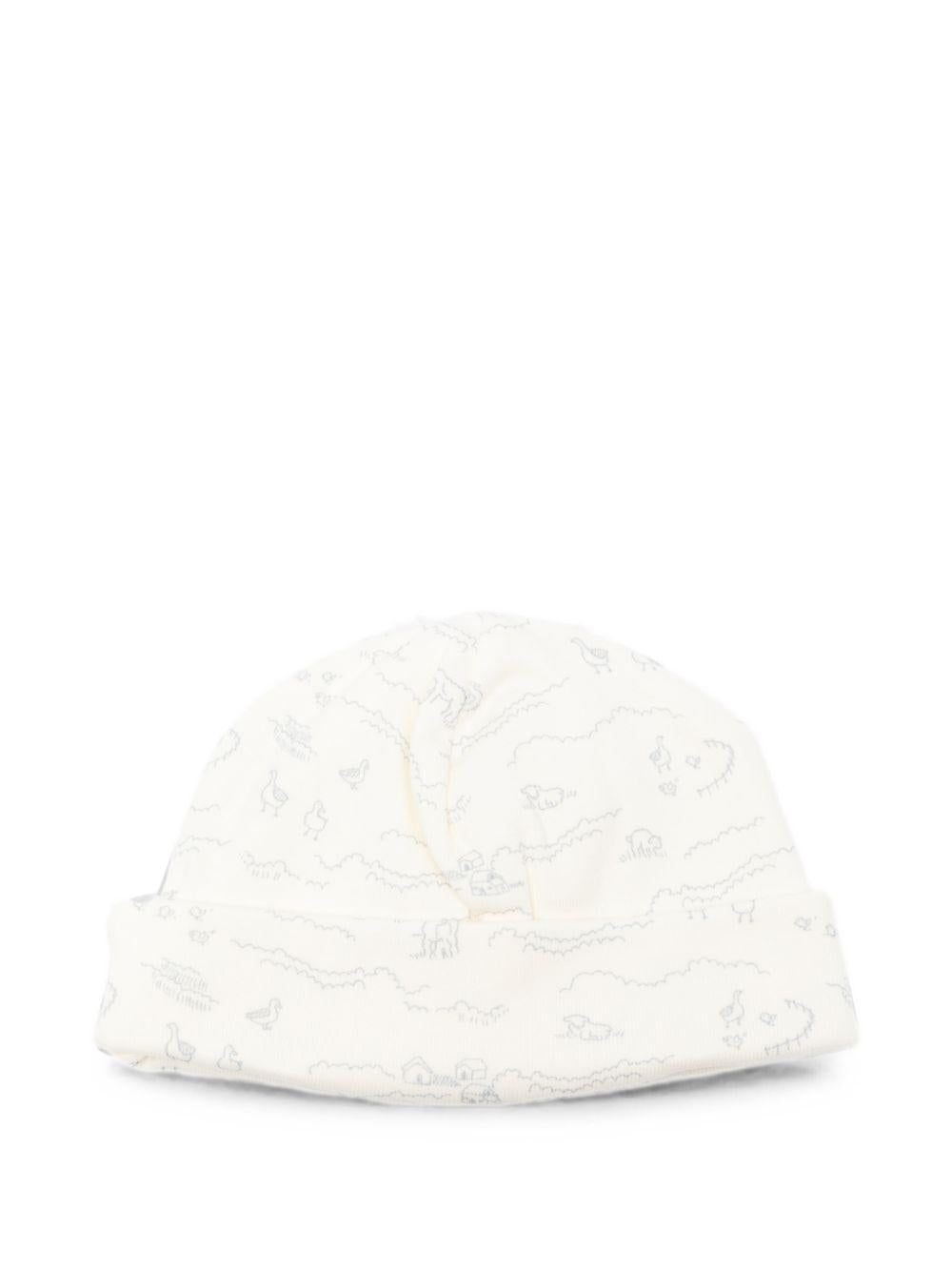 Berretto per neonati Bonpoint Kids bianco con stampa grafica W06OACK00001 606A BONPOINT KIDS 