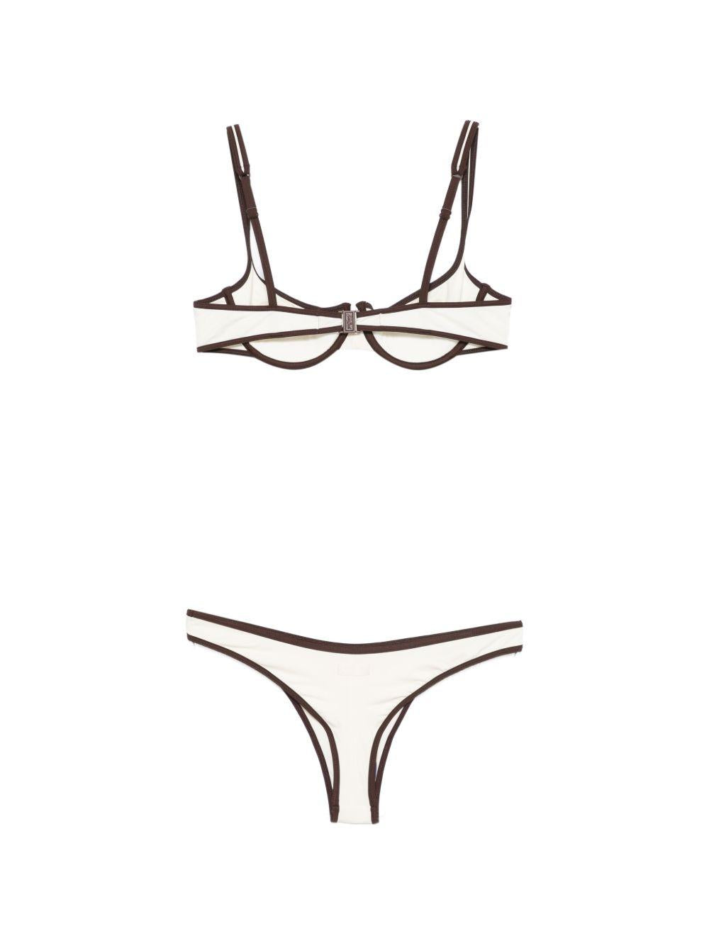 Costume Naomi per donna MC2 Saint Barth bianco con dettagli a contrasto NAO0005 01600L MC2 ST. BARTH 