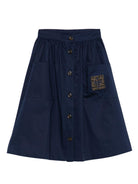 Gonna per bambina Fendi Kids blu con bottoni sul davanti JFE184 AS5Y F1I11 FENDI KIDS 