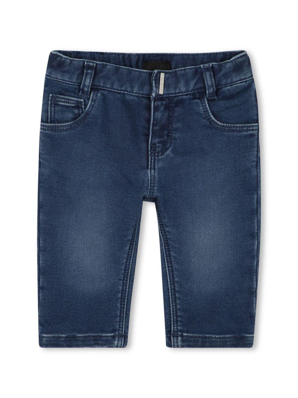 Jeans con ricamo per neonato Givenchy Kids blu con passanti H30634 Z10 GIVENCHY KIDS 