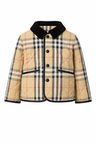 Giacca trapuntata per neonato Burberry Kids beige a quadri con tasche laterali 8111331 B9368 BURBERRY KIDS 