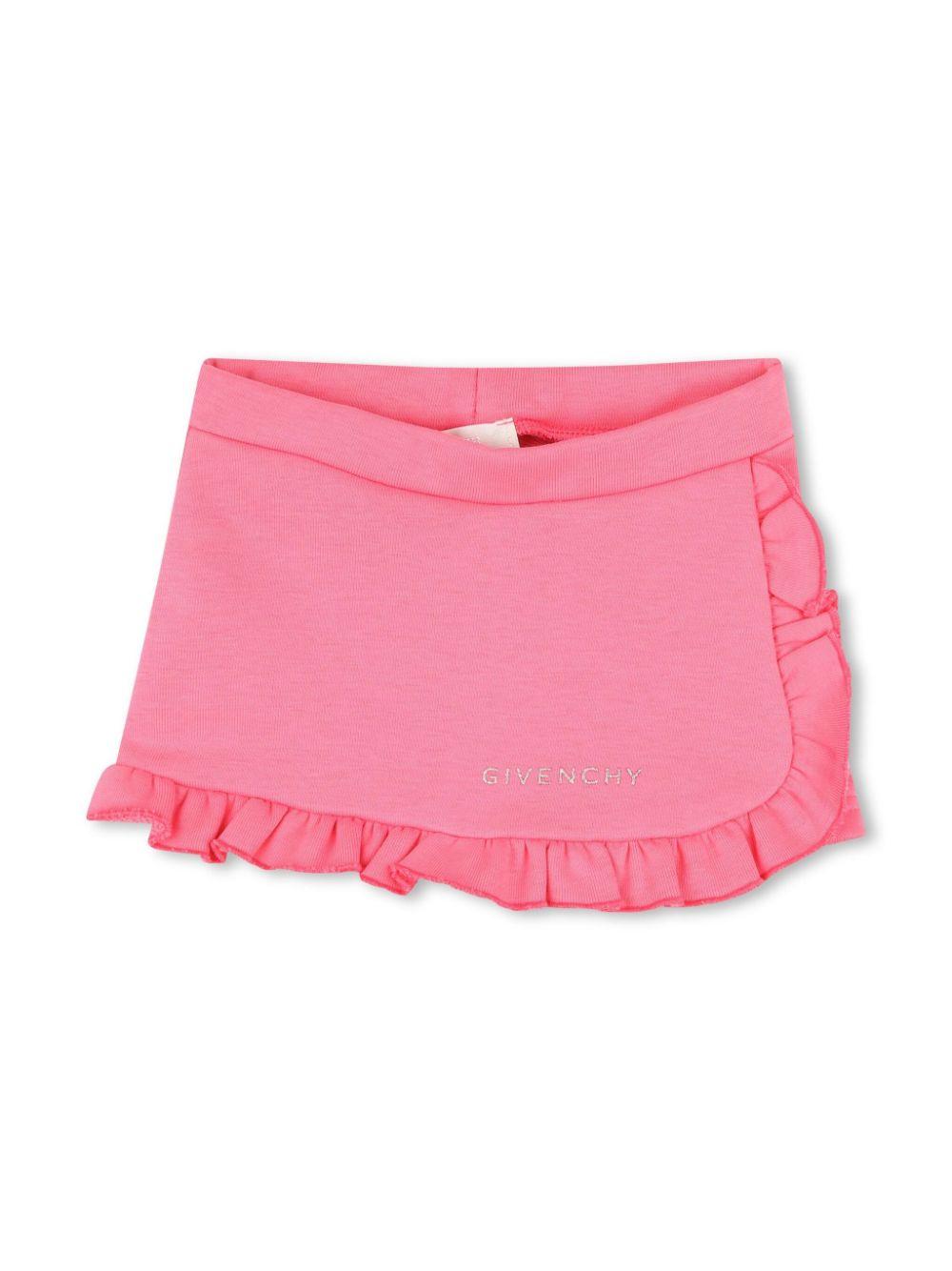 Shorts per neonata Givenchy Kids rosa con ruches con design a più strati H30660 488 GIVENCHY KIDS 