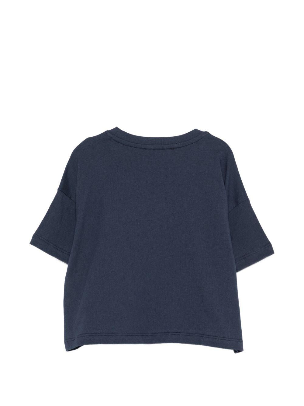 T-shirt per bambina MSGM Kids blu modello crop S6MSJGTH173 MS072 MSGM KIDS 