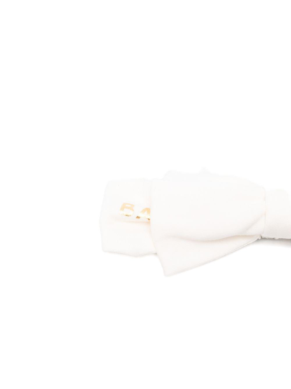 Fascia per capelli per neonata Balmain Kids bianca con dettaglio logo oro BZ0004 Z3672 102OR BALMAIN KIDS 