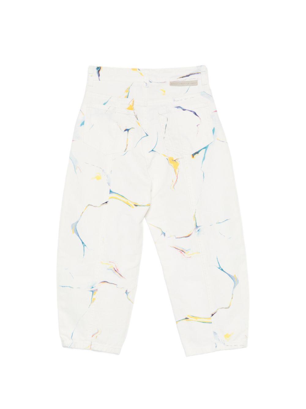 Pantaloni per bambina Stella McCartney Kids bianchi con stampa grafica TY6D50 Z3474 101MC STELLA McCARTNEY KIDS 