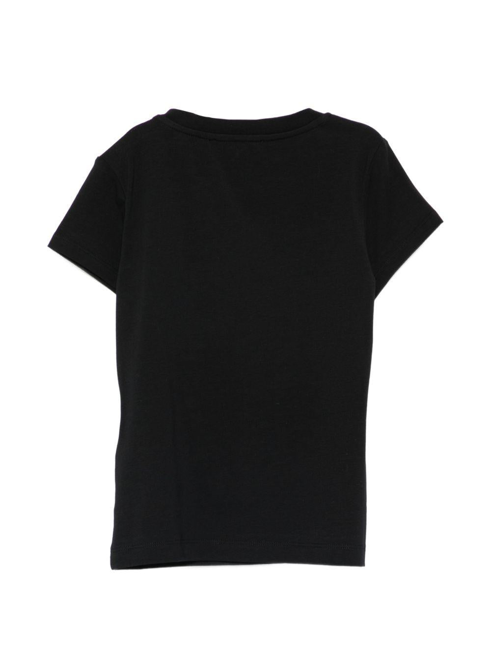 T-shirt da bambina Balmain Kids nera con bottoni BY8A21 Z3277 930NE BALMAIN KIDS 