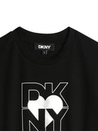 Abito a maniche corte per bambina Dkny Kids nero con logo D62389 09B DKNY 