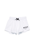 Shorts per bambina MSGM Kids bianchi con dettagli a contrasto S6MSJGSH066 001 MSGM KIDS 